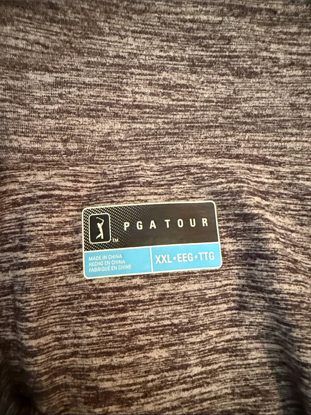 PGA Tour Gray Heathered Quarter-Zip Pullover with Blue Label